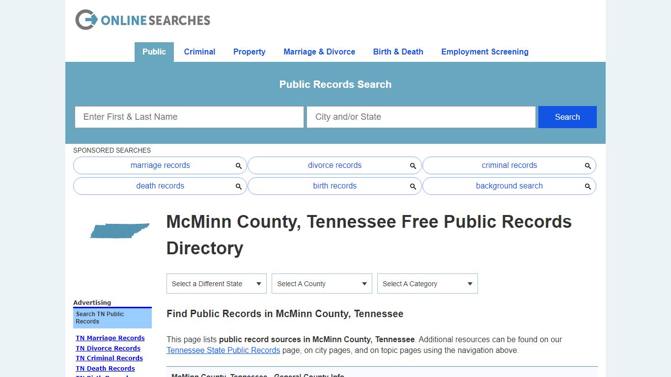 McMinn County, Tennessee Public Records Directory